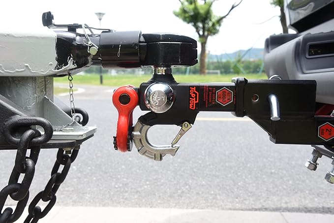 TOPTOW Trailer Hitch Tri-Ball Hitch Mount with Chrome 1-7/8-in, 2-in, 2-5/16-in Tow Balls, 3/4-in Tow Shackle and Tow Hook, Fit for 2 inch Trailer Hitch Receiver