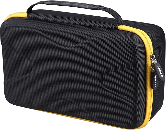 Aproca Case Compatible with AstroAI Tire Inflator Portable Air Compressor Tire Air Pump, Storage Hard Bag for Accessories-Black with Yellow zipper (Case Only)