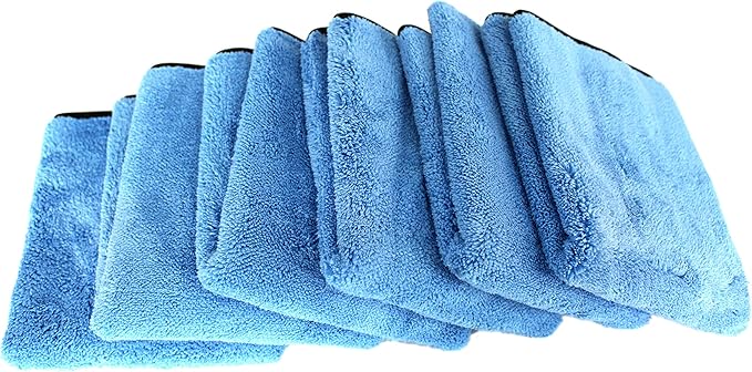 Maxshine 16" x 24" Universal 6-Pack Blue & Grey Microfiber Towels – 600GSM Ultimate Crazy 2C Series – Ultra-Soft & Absorbent Towels for Car Detailing, Drying & Polishing