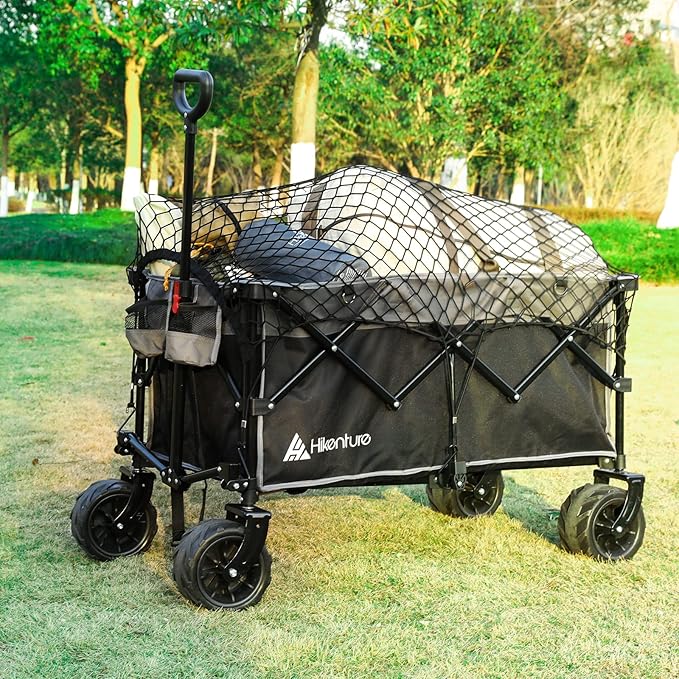 Hikenture Cargo Net for Folding Wagon - Anti-Falling Nylon Cover With 6 Hooks
