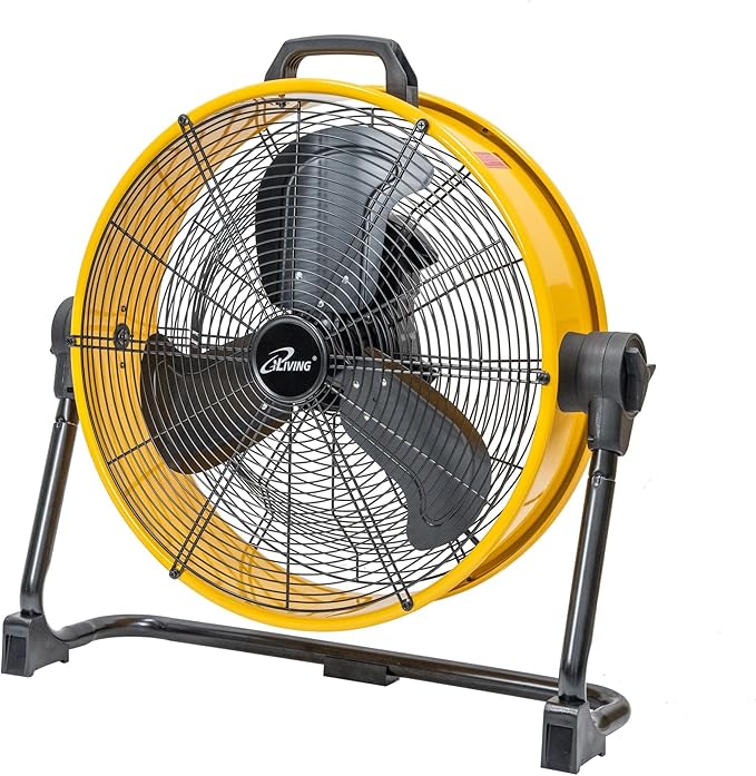 iLiving 20 Inches 5703 CFM Heavy Duty High Velocity Barrel Floor Drum Fan With DC Brushless Motor,Stepless Speed Adjustment for Workshop, Garage, Commercial or Industrial Environment, UL Safety Listed