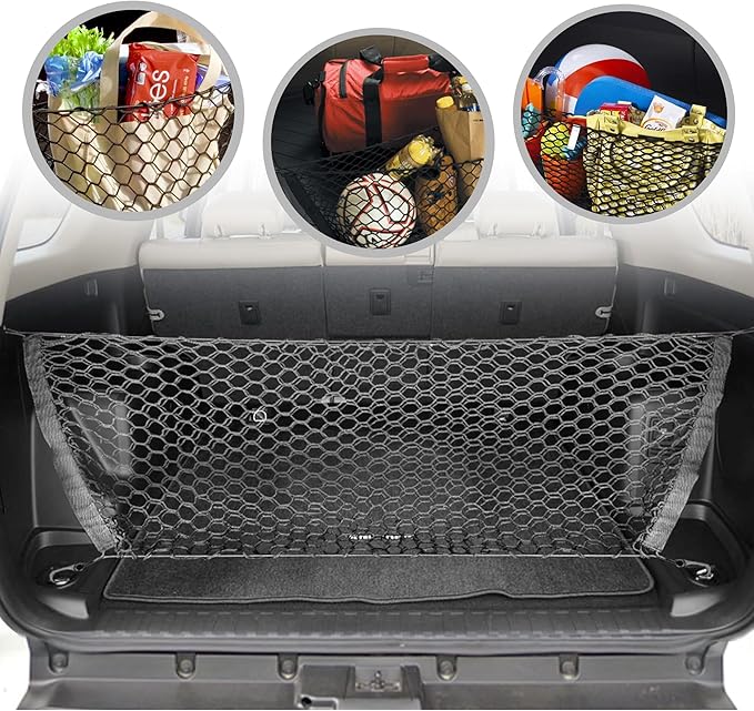 Envelope Style Trunk Cargo Net for Toyota 4Runner 2 Row Model Only 2010 - 2025. Best Car Organizer for Toyota 4 Runner