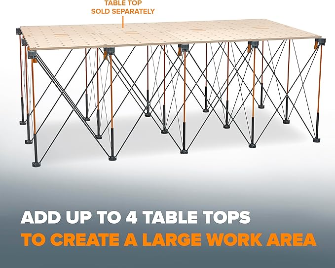 BORA Centipede Portable Workbench Folding Work Table for Garage, Heavy Duty Workbench 6000lb, 4 ft x 8 ft Capacity, 36 in high, Collapsible Work Bench with Carry Strap, CT15