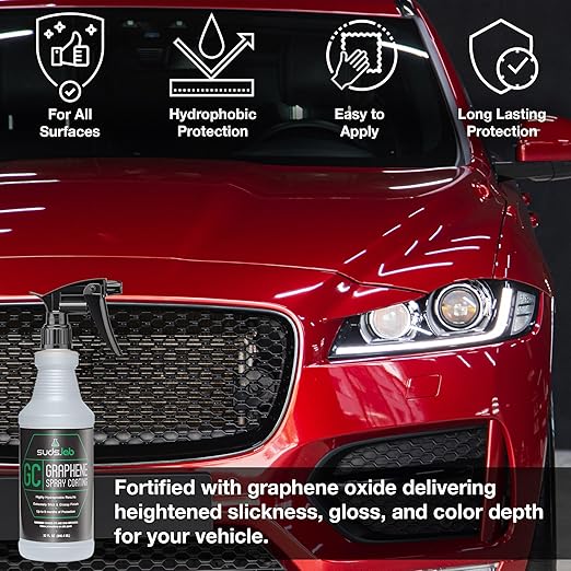 Suds Lab GC Graphene Spray Coating, Sprayable Graphene Oxide Coating for Cars, Boats, RV's & Motorcycles, for Extreme Gloss, Depth, Shine and Protection, 32 oz.