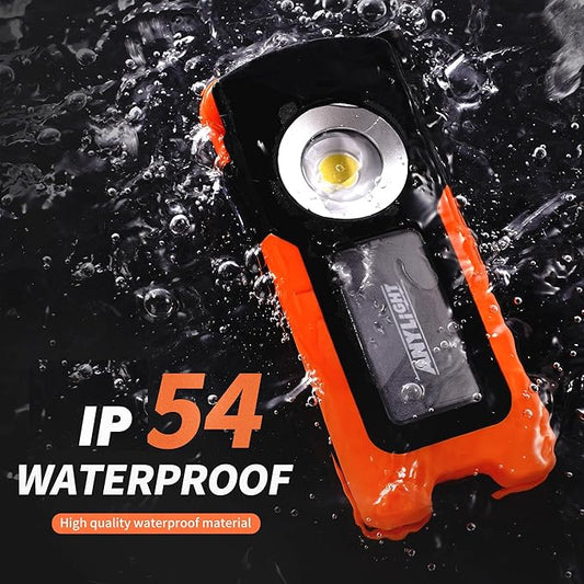 Work Light - LED Rechargeable Work Light with COB 1500LM & 300LM Portable Gooseneck USB Rechargeable - Magnetic Led Worklight, Work Lights Tool for Car Repair, Camping & Job Site Lighting