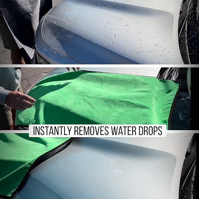 Extra Large Car Drying Towel - 800 GSM Premium Microfiber Drying Towels for Cars - Car Drying Towels Extra Large Super Absorbent, Professional XL Car Towel for Any Vehicle - 40x24, Green