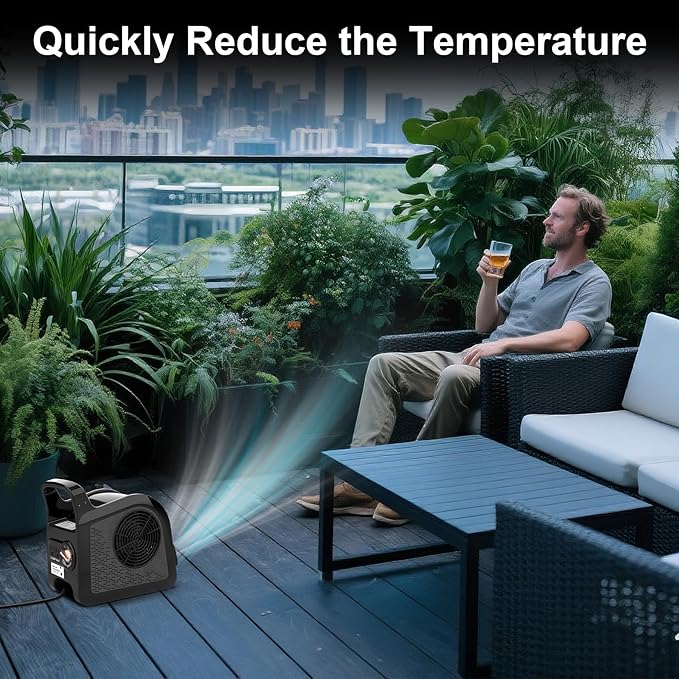 High Velocity Blower Fan - Floor Drying Fan for Cooling and Ventilating, 355 CFM Air Mover Floor Dryer, Fans for Garage, Shop, Patios, 3 Speeds Portable Utility Blower 2 AC Outlets Black