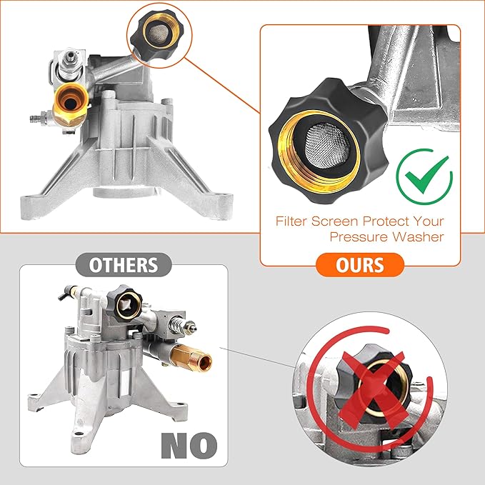 3000 Psi Pressure Washer Pump, 7/8" Shaft Vertical Power Washer Pump Replacement 2700-3000 PSI Universal Pressure Washer Pumps for Pressure Washer