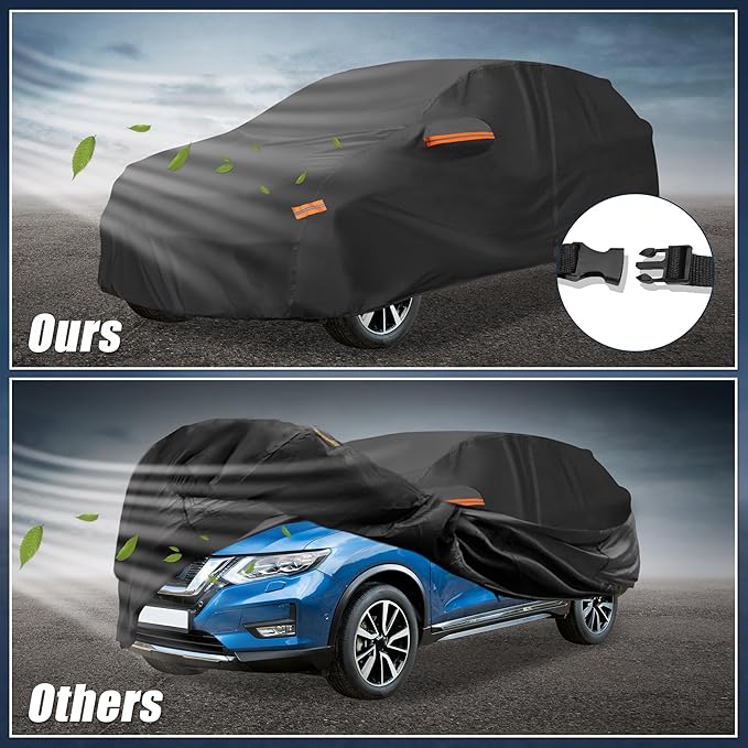 X AUTOHAUX Car Cover for Nissan X-Trail 2010-2025 210D-PU Outdoor Full Car Cover All Weather with Door Zipper for Waterproof Windproof Sun Rain Snow Protection