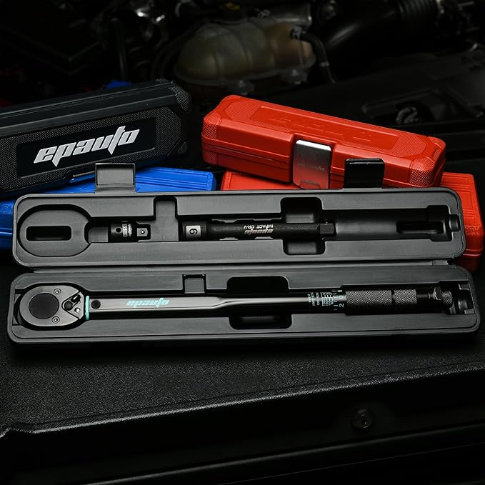 EPAuto 1/2-inch Drive Click Torque Wrench, 10-150 ft/lb, 13.6-203.5 N/m, Black