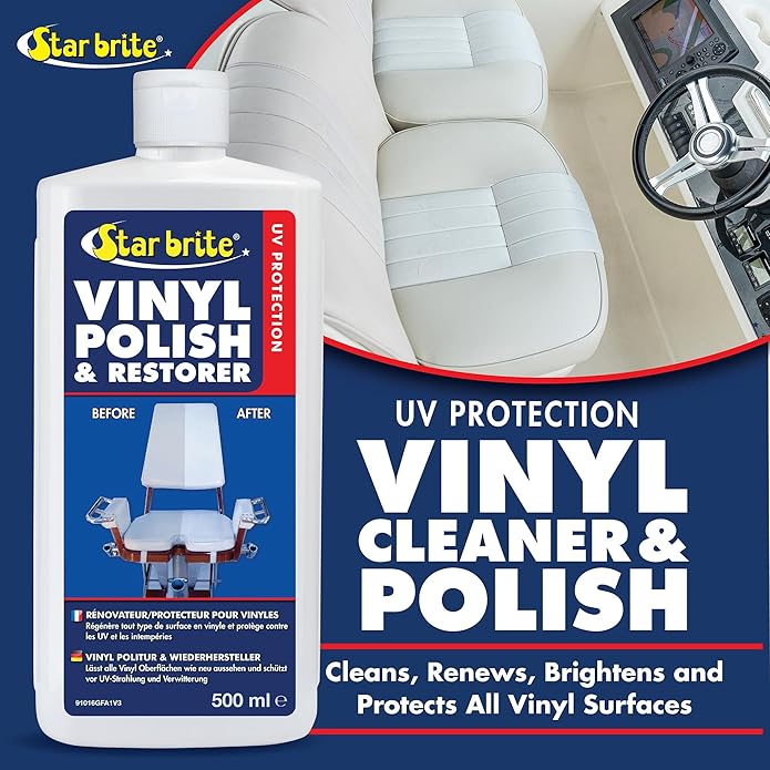 STAR BRITE Vinyl Cleaner, Polish & Protectant - Clean, Renew, Brighten & Protect All Vinyl Surfaces - Marine Grade Shampoo, Polish & UV Protection