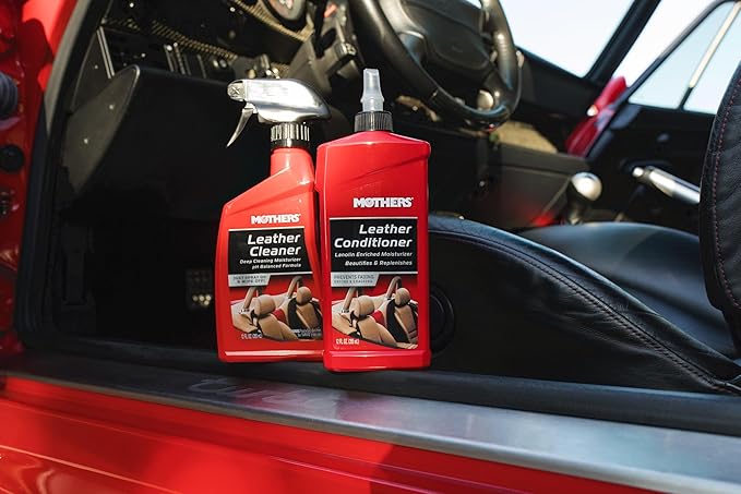 Mothers Leather Conditioner, 12 oz. — Advanced pH Balanced Formula with Lanolin & Neatsfoot Oil, Replenishes Natural Oils Lost to Heat & Sun, Protects & Prevents Fading, Drying & Cracking (06312)