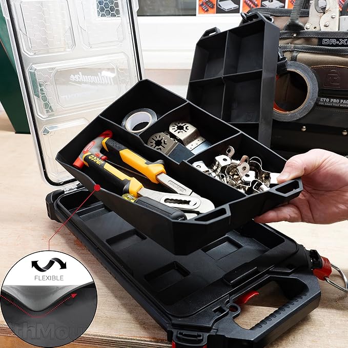 StealthMounts Open FlexiTray | Flexible Tool Trays Compatible with Milwaukee PACKOUT | Organiser for Tools, Nuts, Bolts & Parts | Workshop, Garage & Van Storage | Made in The UK