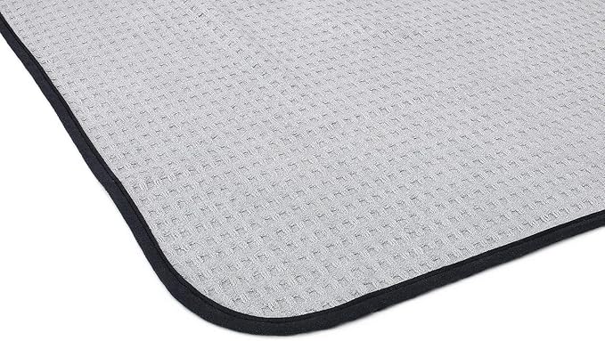 The Rag Company - The Big One - Waffle-Weave Microfiber Drying Towel; Super Absorbent for Car Washes, Detailing, and More; Buttersoft Suede Edges; Scratch-Free, 450GSM, 25in x 40in, Grey