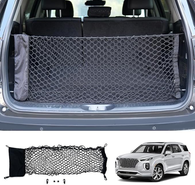 Cargo Net Compatible with 2020-2025 2026 Hyundai Palisade Truck Bed Cargo Net 3.12'×1.02' Double Layer Envelope Style Dense Mesh Trunk Organizer for 2025 Exterior Accessories