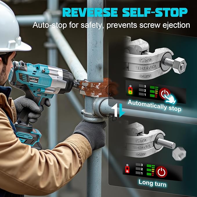 DIYtoolifz Cordless Impact Wrench 1/2" Compatible with Makita 18V Battery, 1700 Ft-lbs High Torque Impact Driver, Electric Impact Gun with 4 Speed Modes & LED Light for Car, Truck, Mower(Bare Tool)