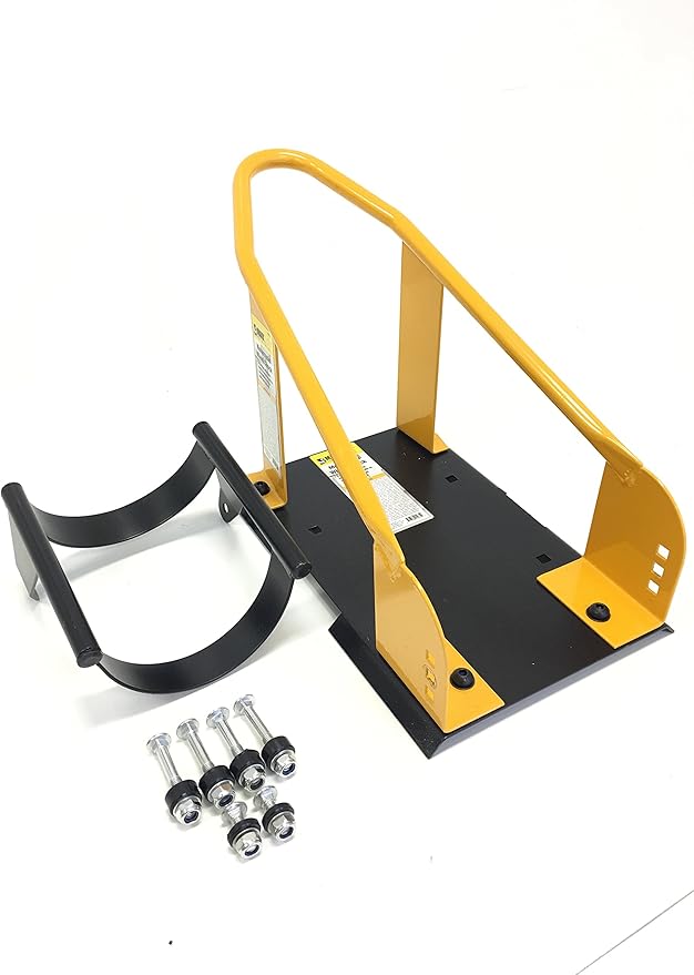 MaxxHaul Adjustable Motorcycle Wheel Chock Stand with Auto-Lock Cradle, Fits 15"–21" Tires – Heavy-Duty Steel Bike Stand for Trailer, Garage & Truck Bed, Includes Mounting Hardware – 70075