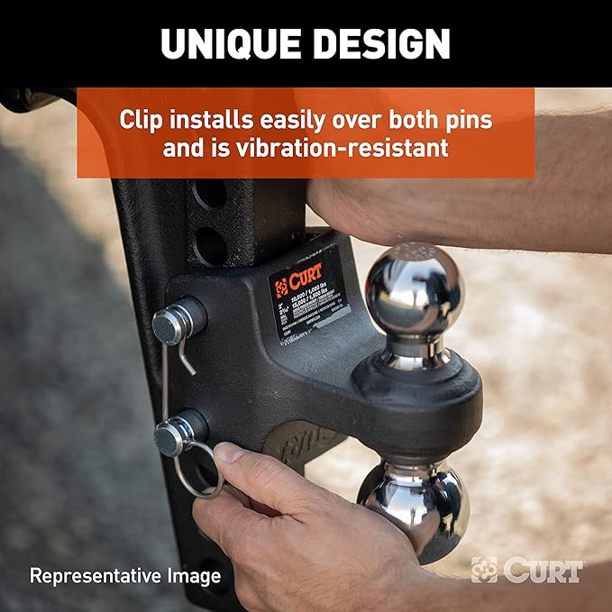 CURT 45939 HD Deep-Drop Adjustable Trailer Hitch Ball Mount with Dual Ball, 2-1/2" Shank, Up to 20,000 lbs
