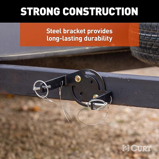 CURT 22802 HD Wheel Chocks 2-Pack with Mounting Bracket