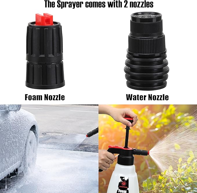 Foam Sprayer, Foaming Pump Blaster Hand Pressure Snow Foaming Cannon Water Blaster, Hand Pressurized Soap Sprayer Manual Foam Cannon Car Wash