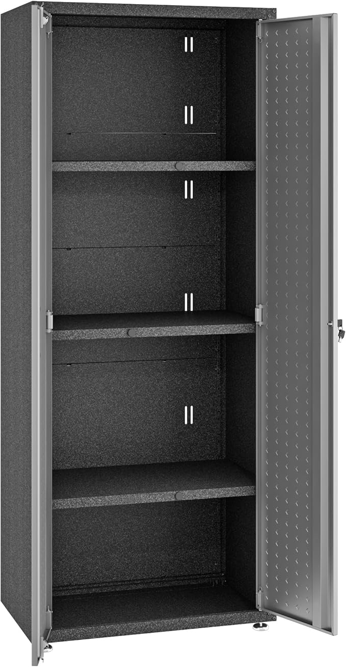 Manhattan Comfort Fortress Standing Cabinet Storage, Black/Gray