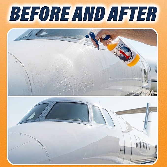 Plane Perfect 1 Aviation Grade SiO2 Ceramic Coating - High Gloss Quick Detailer Spray - Waterless Spray-On, Hydrophobic & Scratch Resistant Protection for Planes, Cars, Boats, RVs | 16oz
