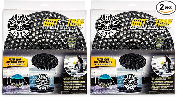 Chemical Guys Cyclone Dirt Trap Car Wash Bucket Insert Black Color (2 Pack) - DIRTTRAP01_02