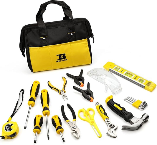 20-Piece Hand Tool Set with Storage Bag for Boys & Girls, Learning Tool Kit for Home DIY