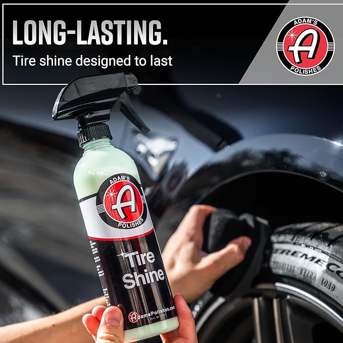 Adam's Tire Shine 16oz - Tire Dressing Spray with Added SIO2 for Rubber Protection, Gives A Glossy Wet Look & No Sling