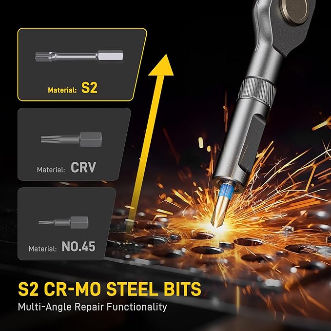 All in One 42 in 1 Magnetic Screwdriver Set Compact Precision Repair Kit for Games Console, Tablet, Ring Doorbell, Glasses, DIY Electronics Yellow