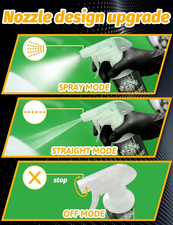 Kingvo Ceramic Spray Coating for Cars, Ceramic Coating Wax Spray,Clear Coat for Car Graphene-Shine Extremely Hydrophobic Automotive Care Polishing Kit,10 OZ