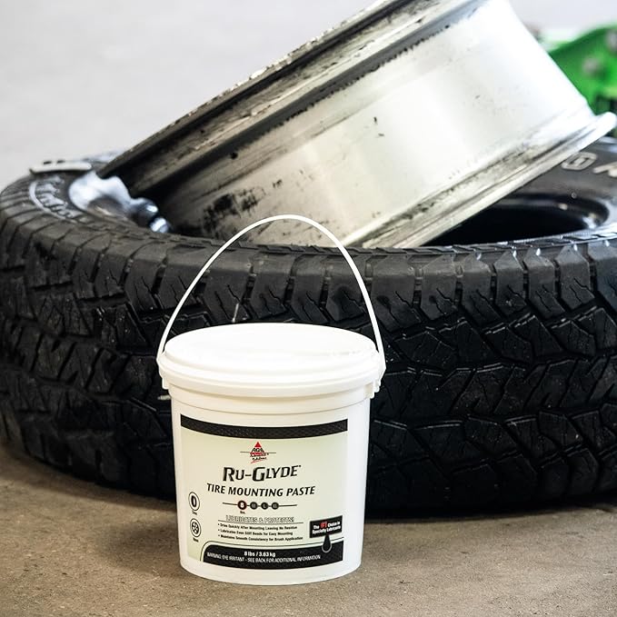 AGS Ru-Glyde Tire Mounting Paste - 8lb Pail - Premium Quality Tire Mounting Lubricant, Ensures Smooth, Efficient Tire Installation - Perfect for Automotive/Industrial Use - Prevents Rim/Tire Damage