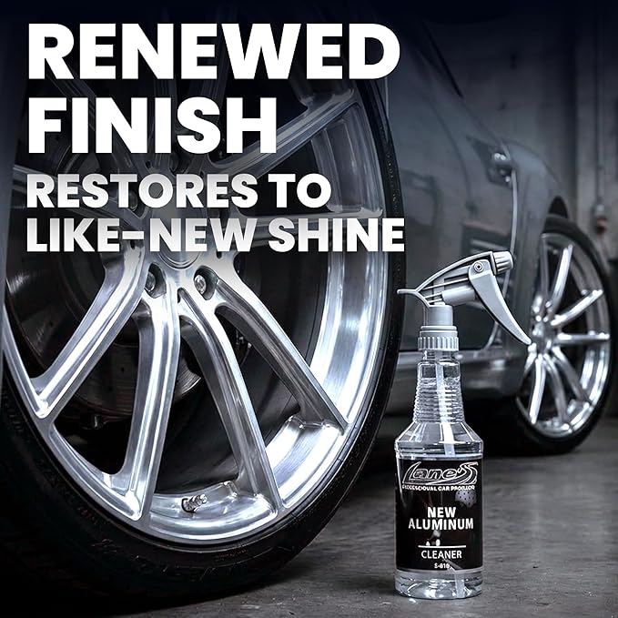 LANE'S New Aluminum Car Wheel Cleaner | Acid Rim Cleaner and Brightener | Brake Dust, Oxidation & Rust Remover for Motorcycles, Cars, Trucks | Shines & Eliminates Hard Scrubbing | 16oz, 2 Pack
