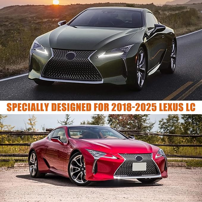 Waterproof Car Cover Replace for 2018-2025 Lexus LC 500 500h, 6 Layers All Weather Car Cover with Zipper Door & Windproof Bands for Snow Rain Dust Hail Protection