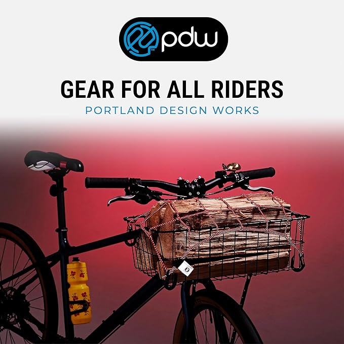 Portland Design Works Cargo Web - Reflective Cargo Netting for Bike Storage, Expandable Bungee Net with Hooks, Bicycle Accessories