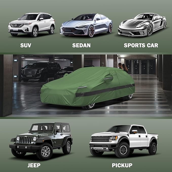Heavy Duty Outdoor Car Cover Intended for 1983-2026 Chevrolet Corvette,Waterproof All Weather for Automobiles, Outdoor Full Cover Rain Sun UV Protection with Zipper Cotton