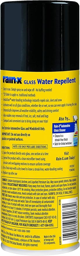 Rain-X 630168 Glass Water-Repellent Aerosol 12 oz. (Pack of 2)