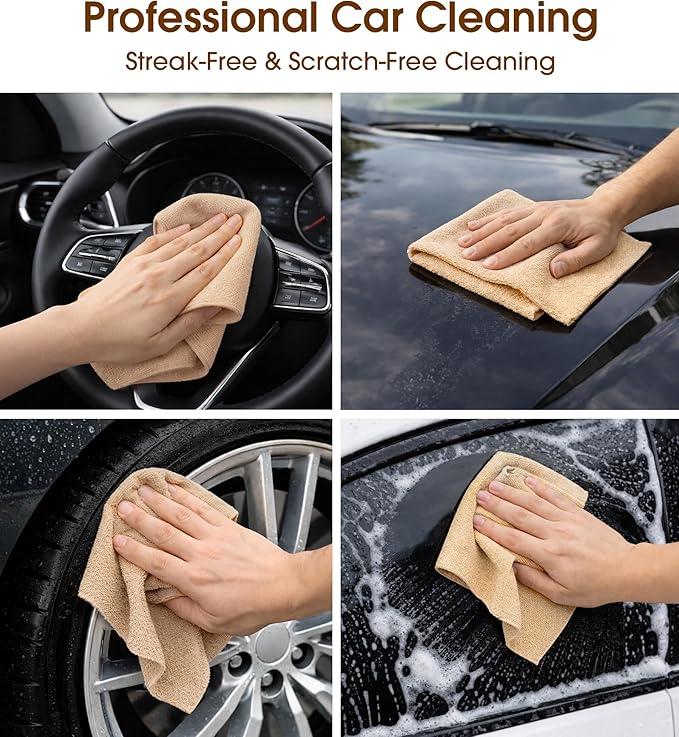 KitchLife Microfiber Cleaning Cloth Roll, 100 Pack - Tear-Away Microfiber Paper Towels, Lint-Free, Reusable, Washable for Kitchen, Car, Dishes, and Sensitive Surfaces (Wheat)