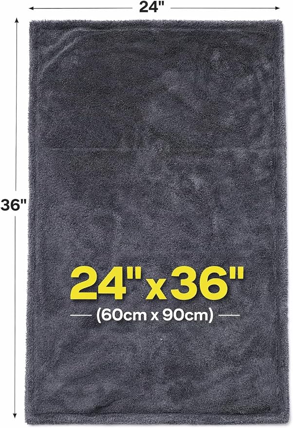 Microfiber Towels for Cars – 24x36 Inch 1200 GSM Car Drying Towel, Drying Towels Car Detailing, Edgeless Shammy Cloth, Ultra Absorbent Streak Lint Free Car Wash Towels for Auto Detailing