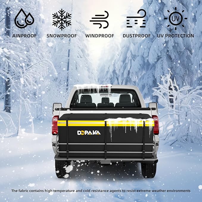 Hitch Cargo Carrier Bag 100% Waterproof Hitch 18.2 Cubic Feet 58.5" x 22" x 25" Hitch Cargo Bag Include 6 Reinforced Straps for Truck Pickup All Vehicle with Storage Bag
