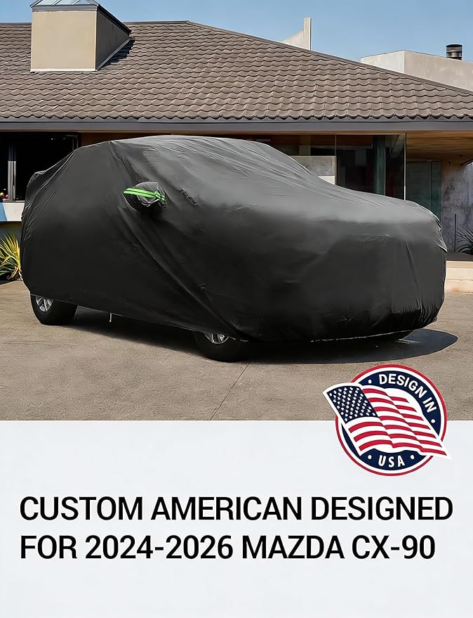 Proadsy Car Cover Custom Fit for 2024 2025 2026 Mazda CX-90, Waterproof All Weather for Automobiles, Full Exterior Cover Rain Snow Sun Protector Indoor Outdoor Car Cover