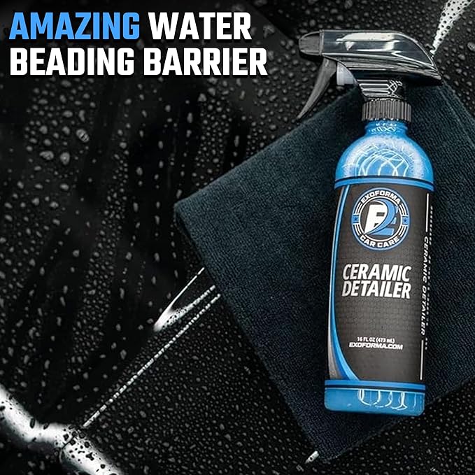 ExoForma Ceramic Detailer - SiO2 Ceramic Spray Wax Sealant, Delivers High Gloss, Superior Durable Protection & Hydrophobic Action - Extends Coating Lifespan - For Cars, Boats, ATVs & RVs, 16 oz