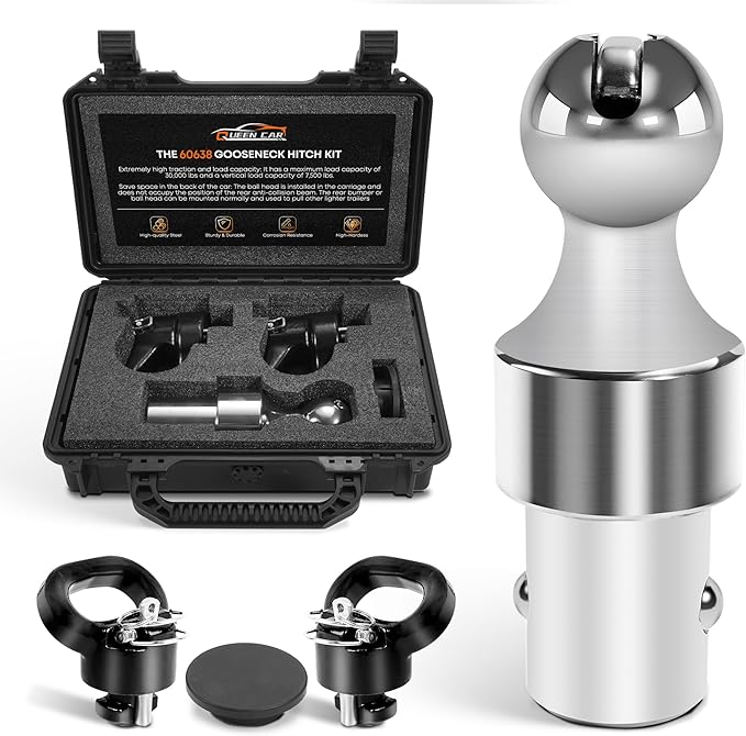 Gooseneck Ball Kit 60638, Puck System Gooseneck Hitch for 2013-2026 Dodge Ram 2500/3500, 2-5/16 Inch Ball, 2 Safety Chain Anchors | 38000 lbs GTW/9500 lbs VTW (Includes Box)