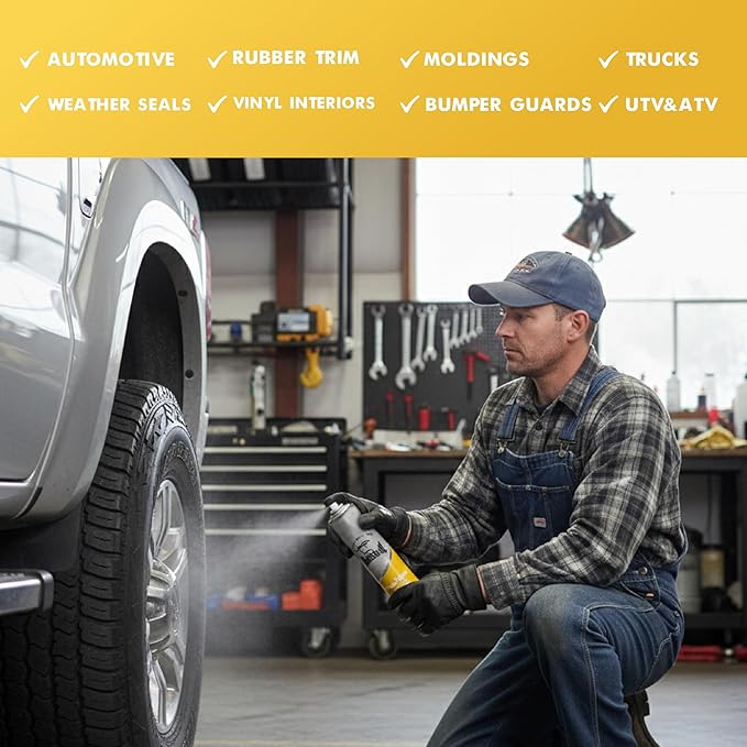 BullSnot! ShineABull Instant Tire Butter & Trim Gloss Spray – Silicone-Free, UV Protection, Restores Shine & Moisture to Tires, Bumpers, Seals & More – Fast, Easy Application – Made in The USA