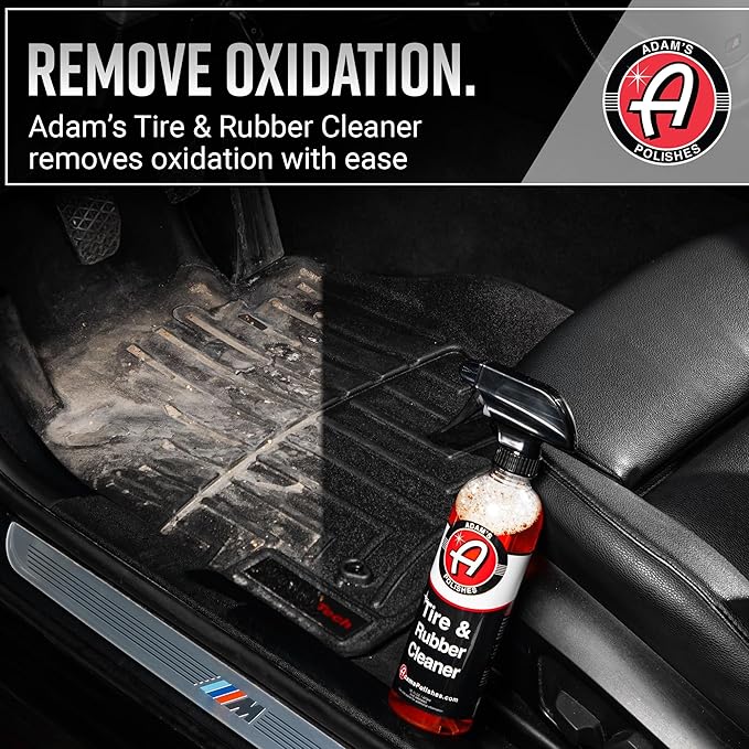 Adam's Polishes Tire & Rubber Cleaner (16 oz) - Removes Discoloration From Tires Quickly - Works Great on Tires, Rubber & Plastic Trim and Rubber Floor Mats