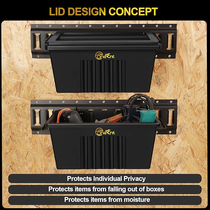 Onesnt 2 Pack E-Track Basket Storage Bin for E Track Accessories for Enclosed Trailer- System to Tool Organizer Workshop, Garage