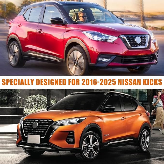Waterproof Car Covers Replace for 2016-2025 Nissan Kicks, 6 Layers Silver All Weather Custom-fit Car Cover with Zipper Door & Windproof Bands for Snow Rain Dust Hail Protection