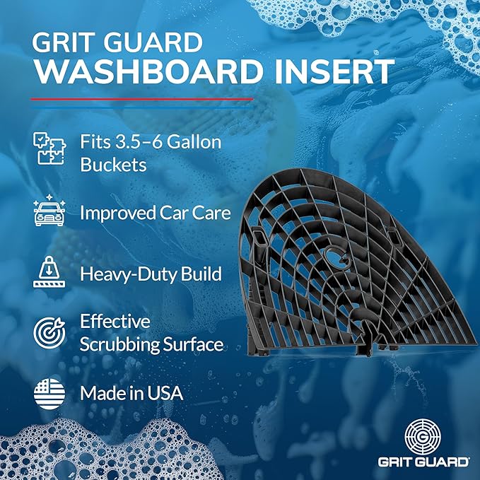 Grit Guard Washboard Bucket Insert, Removes Dirt from Wash Mitt for Car Detailing, Attaches to Grit Guard Insert, Fits Most 3-6 Gallon Car Wash Buckets - Red