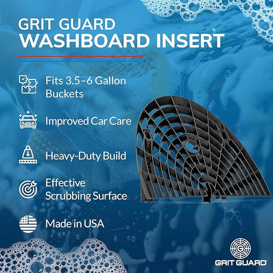 Grit Guard Washboard Bucket Insert, Removes Dirt from Wash Mitt for Car Detailing, Attaches to Grit Guard Insert, Fits Most 3-6 Gallon Car Wash Buckets - Red