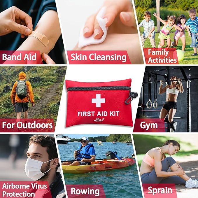 2Pack 152 Piece Small First Aid Kit, Travel Size First Aid Kit TSA Approved, Mini Forst aid kit for Home, Car, Travel, Camping, Truck, Sports, Office, Hiking Med Kit for Backpack;Gift for Grandma.